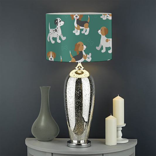 Cute Jack Russell Terrier Pattern Print Drum Lamp Shade