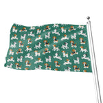 Cute Jack Russell Terrier Pattern Print Flag