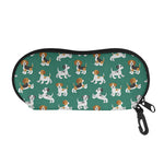Cute Jack Russell Terrier Pattern Print Glasses Case
