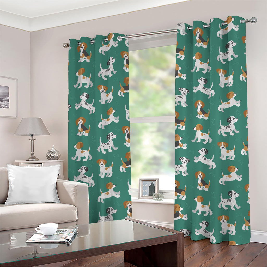 Cute Jack Russell Terrier Pattern Print Grommet Curtains