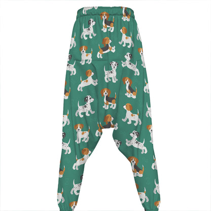 Cute Jack Russell Terrier Pattern Print Hammer Pants