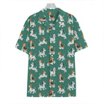 Cute Jack Russell Terrier Pattern Print Hawaiian Shirt