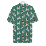 Cute Jack Russell Terrier Pattern Print Hawaiian Shirt