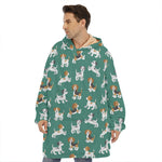 Cute Jack Russell Terrier Pattern Print Hoodie Blanket