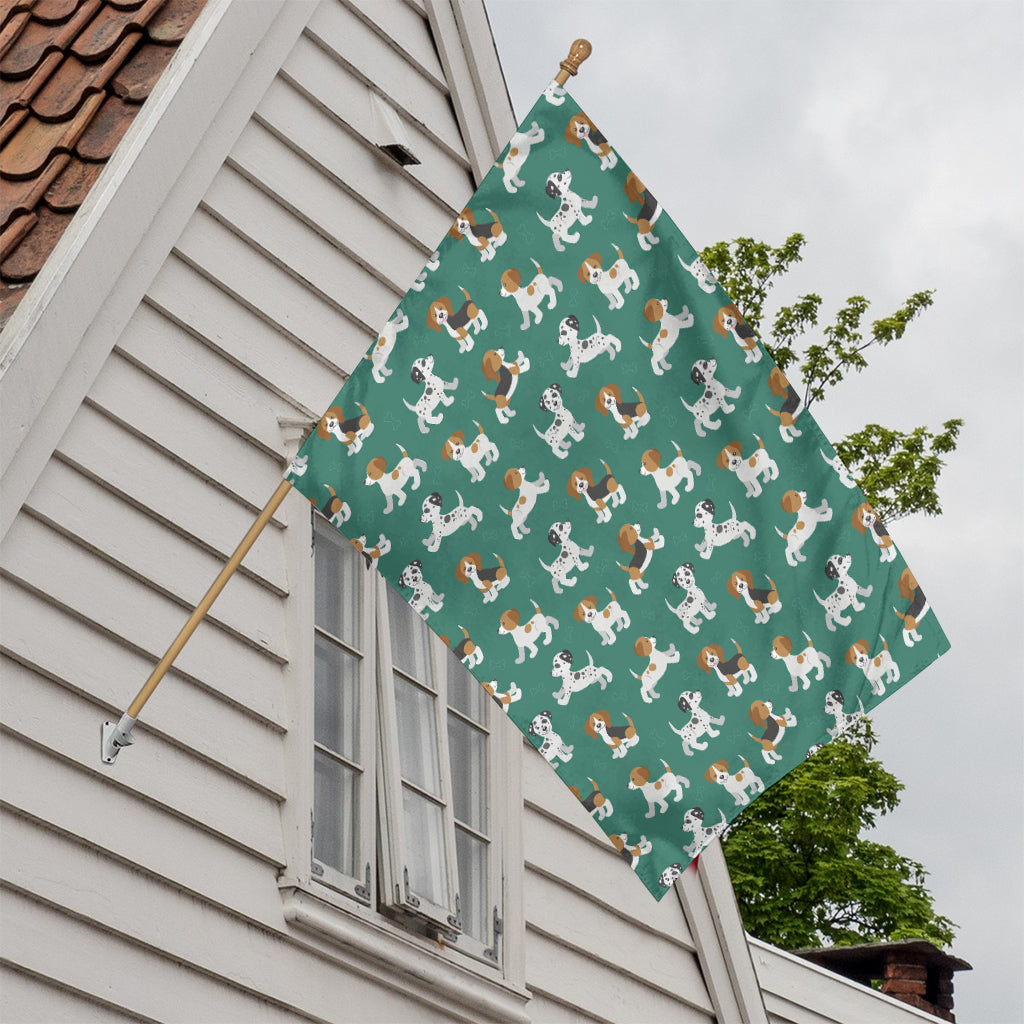Cute Jack Russell Terrier Pattern Print House Flag