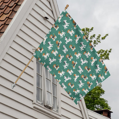 Cute Jack Russell Terrier Pattern Print House Flag