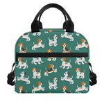 Cute Jack Russell Terrier Pattern Print Insulated Lunch Bag