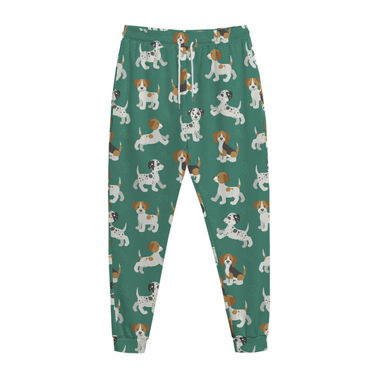 Cute Jack Russell Terrier Pattern Print Jogger Pants