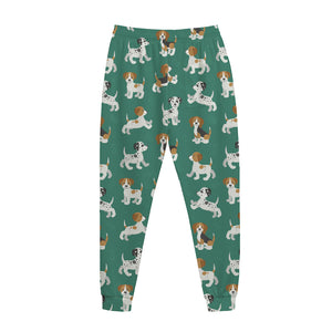 Cute Jack Russell Terrier Pattern Print Jogger Pants