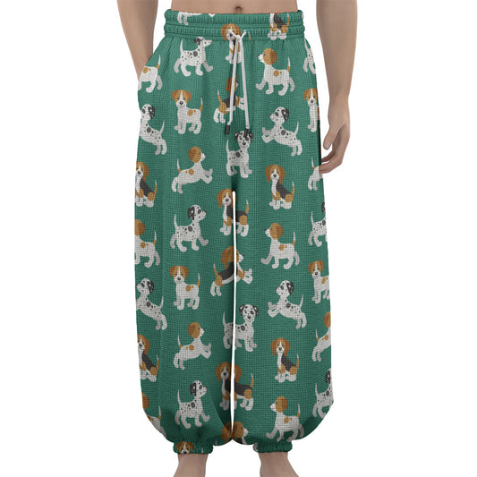 Cute Jack Russell Terrier Pattern Print Lantern Pants