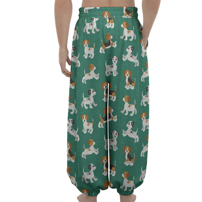 Cute Jack Russell Terrier Pattern Print Lantern Pants