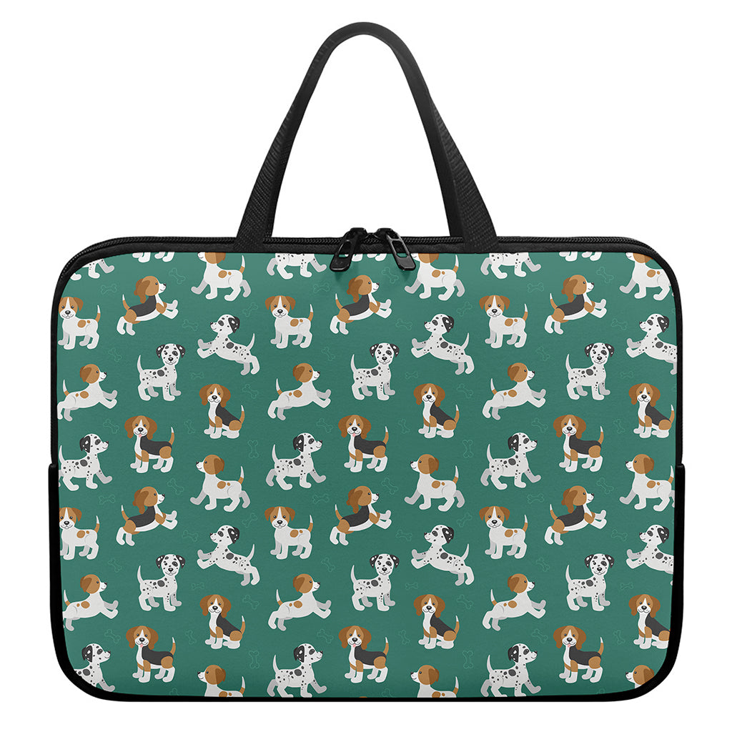 Cute Jack Russell Terrier Pattern Print Laptop Sleeve With Handle