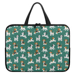 Cute Jack Russell Terrier Pattern Print Laptop Sleeve With Handle