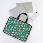 Cute Jack Russell Terrier Pattern Print Laptop Sleeve With Handle