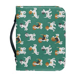 Cute Jack Russell Terrier Pattern Print Leather Bible Cover