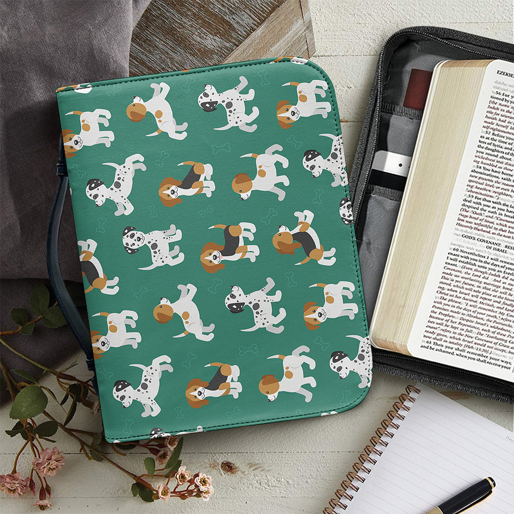 Cute Jack Russell Terrier Pattern Print Leather Bible Cover