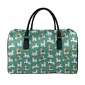 Cute Jack Russell Terrier Pattern Print Leather Duffel Bag