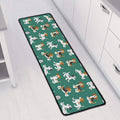 Cute Jack Russell Terrier Pattern Print Long Kitchen Mat