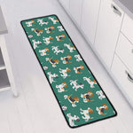 Cute Jack Russell Terrier Pattern Print Long Kitchen Mat