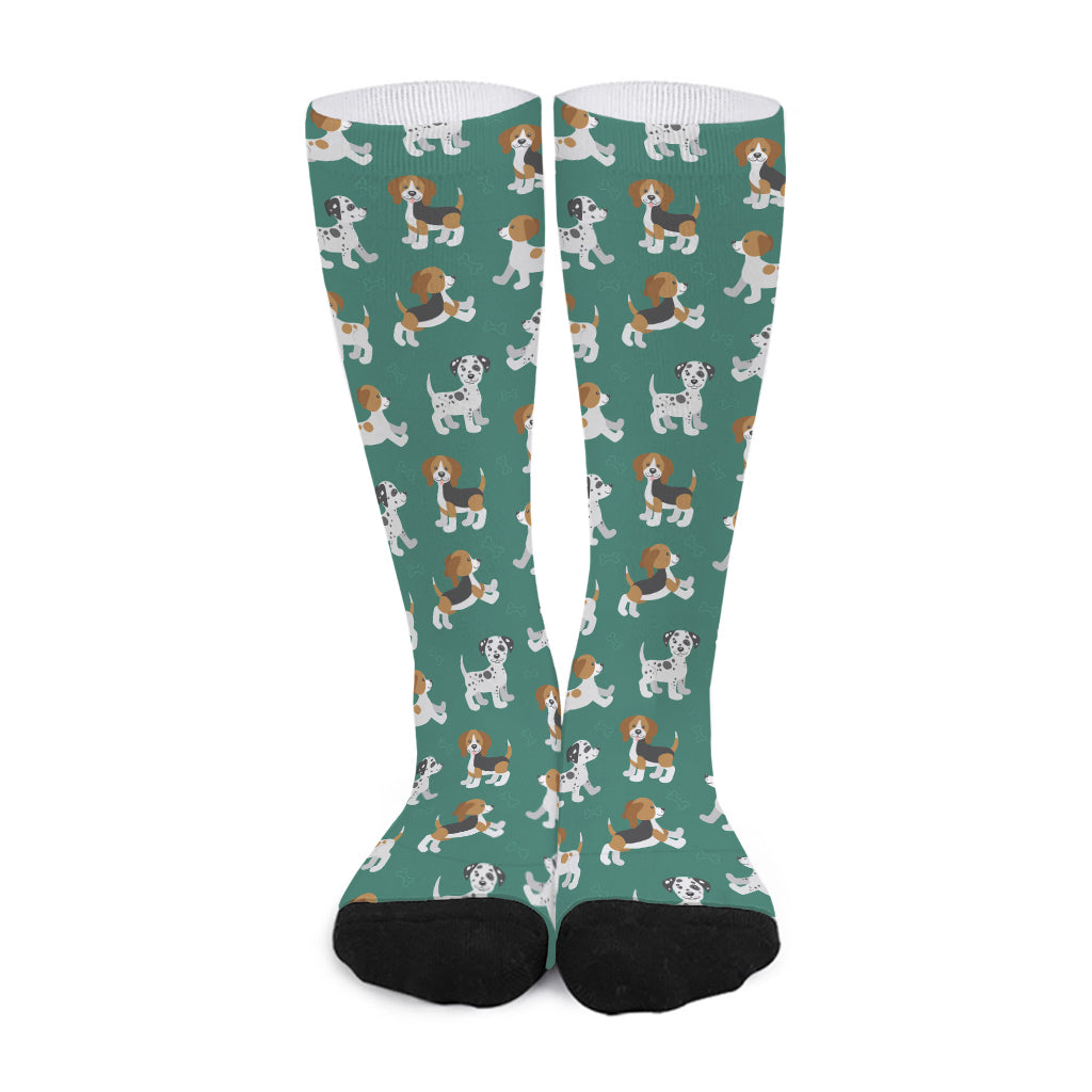 Cute Jack Russell Terrier Pattern Print Long Socks