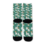 Cute Jack Russell Terrier Pattern Print Long Socks