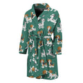 Cute Jack Russell Terrier Pattern Print Men's Bathrobe