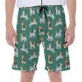 Cute Jack Russell Terrier Pattern Print Men's Beach Shorts