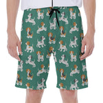 Cute Jack Russell Terrier Pattern Print Men's Beach Shorts
