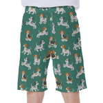 Cute Jack Russell Terrier Pattern Print Men's Beach Shorts