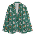 Cute Jack Russell Terrier Pattern Print Men's Blazer