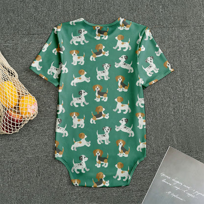 Cute Jack Russell Terrier Pattern Print Men's Bodysuit