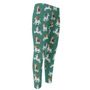 Cute Jack Russell Terrier Pattern Print Men's Compression Pants