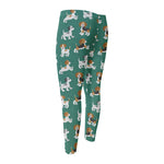 Cute Jack Russell Terrier Pattern Print Men's Compression Pants