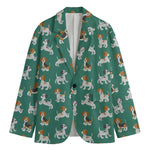Cute Jack Russell Terrier Pattern Print Men's Cotton Blazer