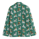Cute Jack Russell Terrier Pattern Print Men's Cotton Blazer