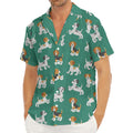 Cute Jack Russell Terrier Pattern Print Men's Deep V-Neck Shirt