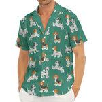 Cute Jack Russell Terrier Pattern Print Men's Deep V-Neck Shirt
