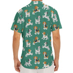 Cute Jack Russell Terrier Pattern Print Men's Deep V-Neck Shirt
