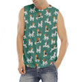 Cute Jack Russell Terrier Pattern Print Men's Fitness Tank Top