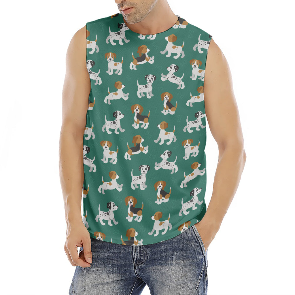 Cute Jack Russell Terrier Pattern Print Men's Fitness Tank Top