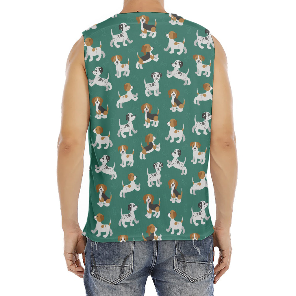 Cute Jack Russell Terrier Pattern Print Men's Fitness Tank Top