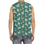 Cute Jack Russell Terrier Pattern Print Men's Fitness Tank Top