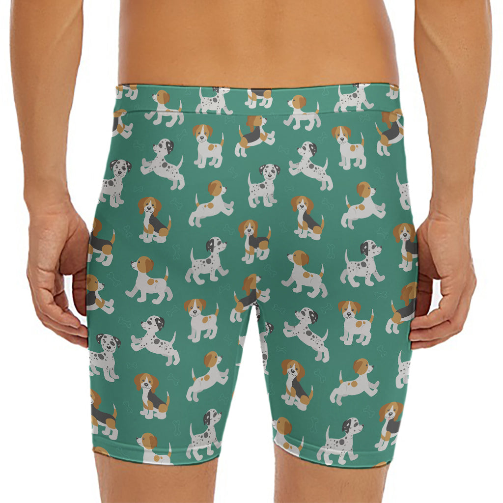 Cute Jack Russell Terrier Pattern Print Men's Long Boxer Briefs