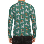 Cute Jack Russell Terrier Pattern Print Men's Long Sleeve Rash Guard