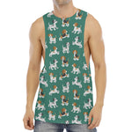 Cute Jack Russell Terrier Pattern Print Men's Muscle Tank Top