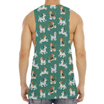 Cute Jack Russell Terrier Pattern Print Men's Muscle Tank Top