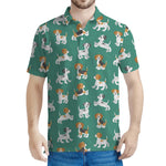 Cute Jack Russell Terrier Pattern Print Men's Polo Shirt