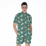 Cute Jack Russell Terrier Pattern Print Men's Rompers