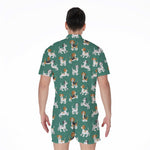 Cute Jack Russell Terrier Pattern Print Men's Rompers