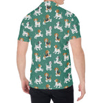 Cute Jack Russell Terrier Pattern Print Men's Shirt